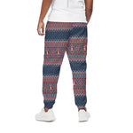 Winter Holiday Knitted Pattern Print Cotton Pants