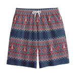 Winter Holiday Knitted Pattern Print Cotton Shorts