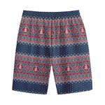 Winter Holiday Knitted Pattern Print Cotton Shorts