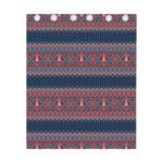 Winter Holiday Knitted Pattern Print Curtain
