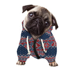 Winter Holiday Knitted Pattern Print Dog Zip Up Hoodie