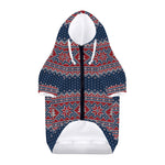 Winter Holiday Knitted Pattern Print Dog Zip Up Hoodie
