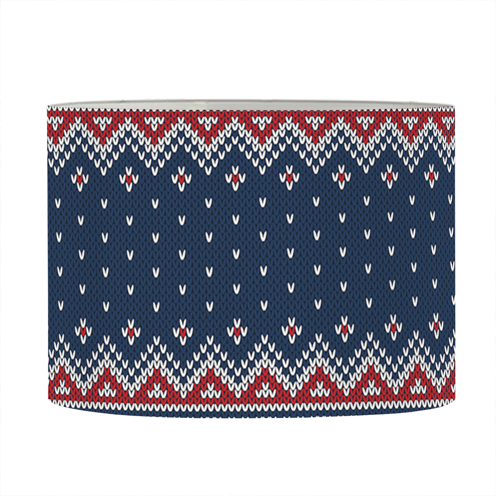 Winter Holiday Knitted Pattern Print Drum Lamp Shade