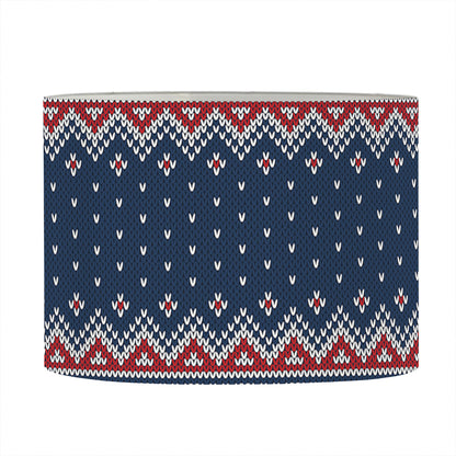 Winter Holiday Knitted Pattern Print Drum Lamp Shade