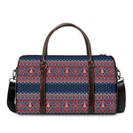 Winter Holiday Knitted Pattern Print Duffle Bag