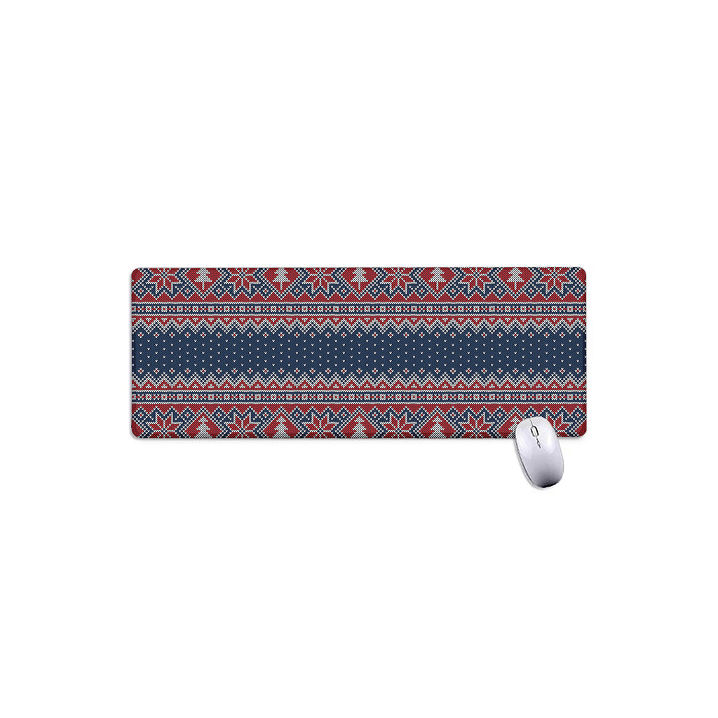 Winter Holiday Knitted Pattern Print Extended Mouse Pad