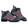 Winter Holiday Knitted Pattern Print Flat Ankle Boots