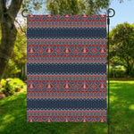 Winter Holiday Knitted Pattern Print Garden Flag