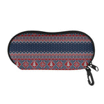 Winter Holiday Knitted Pattern Print Glasses Case