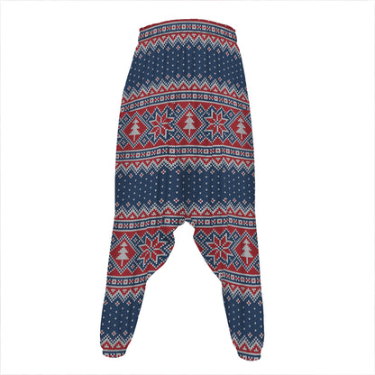 Winter Holiday Knitted Pattern Print Hammer Pants