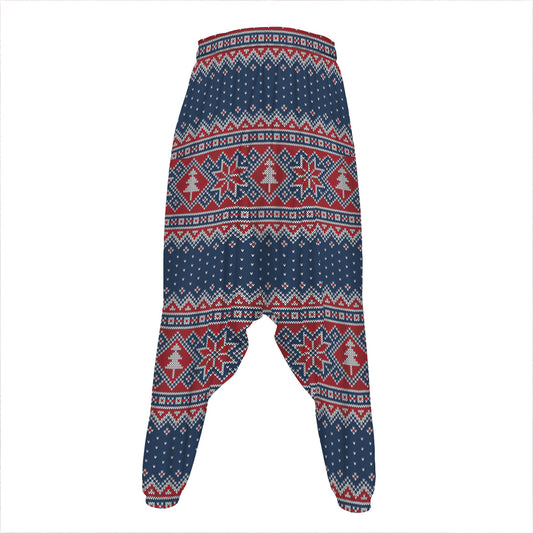 Winter Holiday Knitted Pattern Print Hammer Pants