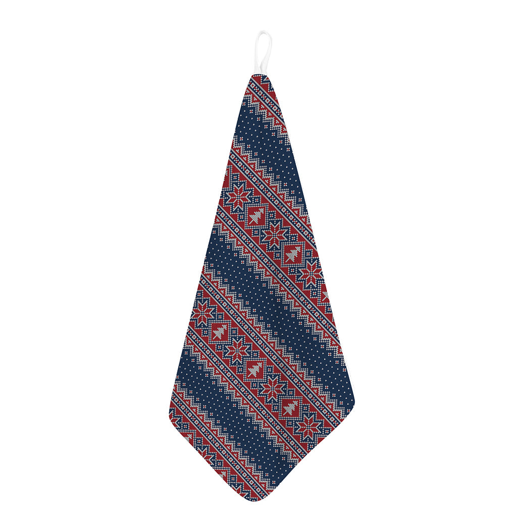 Winter Holiday Knitted Pattern Print Hand Towel