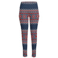 Winter Holiday Knitted Pattern Print High-Waisted Pocket Leggings