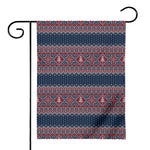 Winter Holiday Knitted Pattern Print House Flag