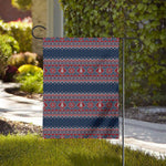 Winter Holiday Knitted Pattern Print House Flag