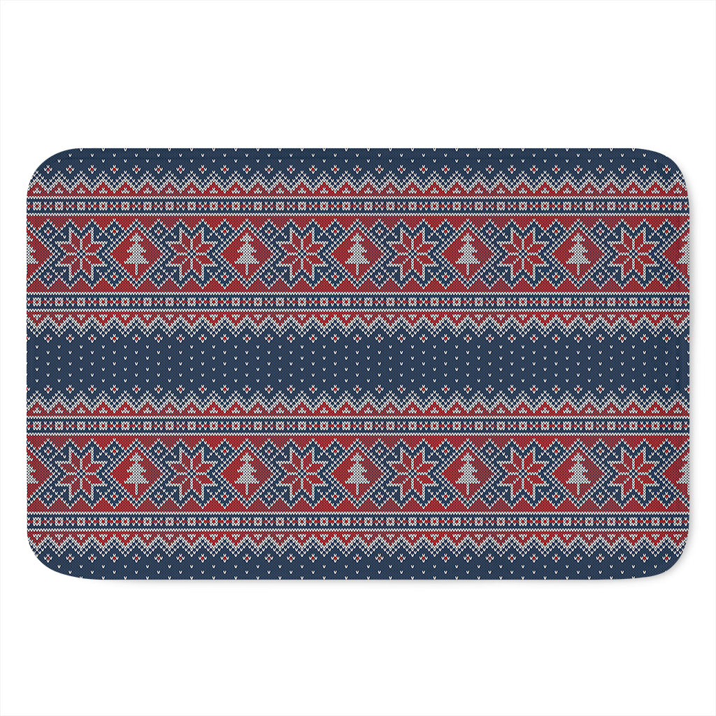 Winter Holiday Knitted Pattern Print Indoor Door Mat