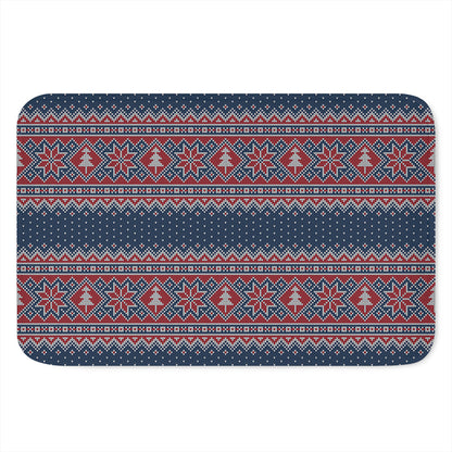 Winter Holiday Knitted Pattern Print Indoor Door Mat