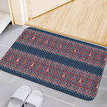 Winter Holiday Knitted Pattern Print Indoor Door Mat