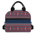 Winter Holiday Knitted Pattern Print Insulated Lunch Bag
