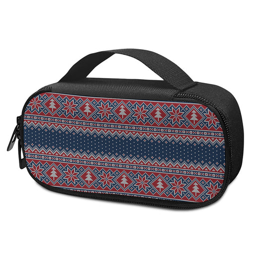 Winter Holiday Knitted Pattern Print Insulin Cooler Travel Case