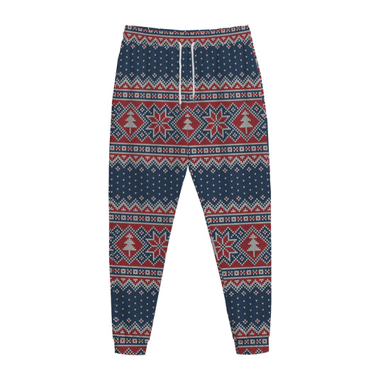 Winter Holiday Knitted Pattern Print Jogger Pants