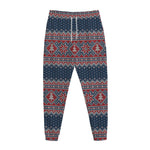 Winter Holiday Knitted Pattern Print Jogger Pants
