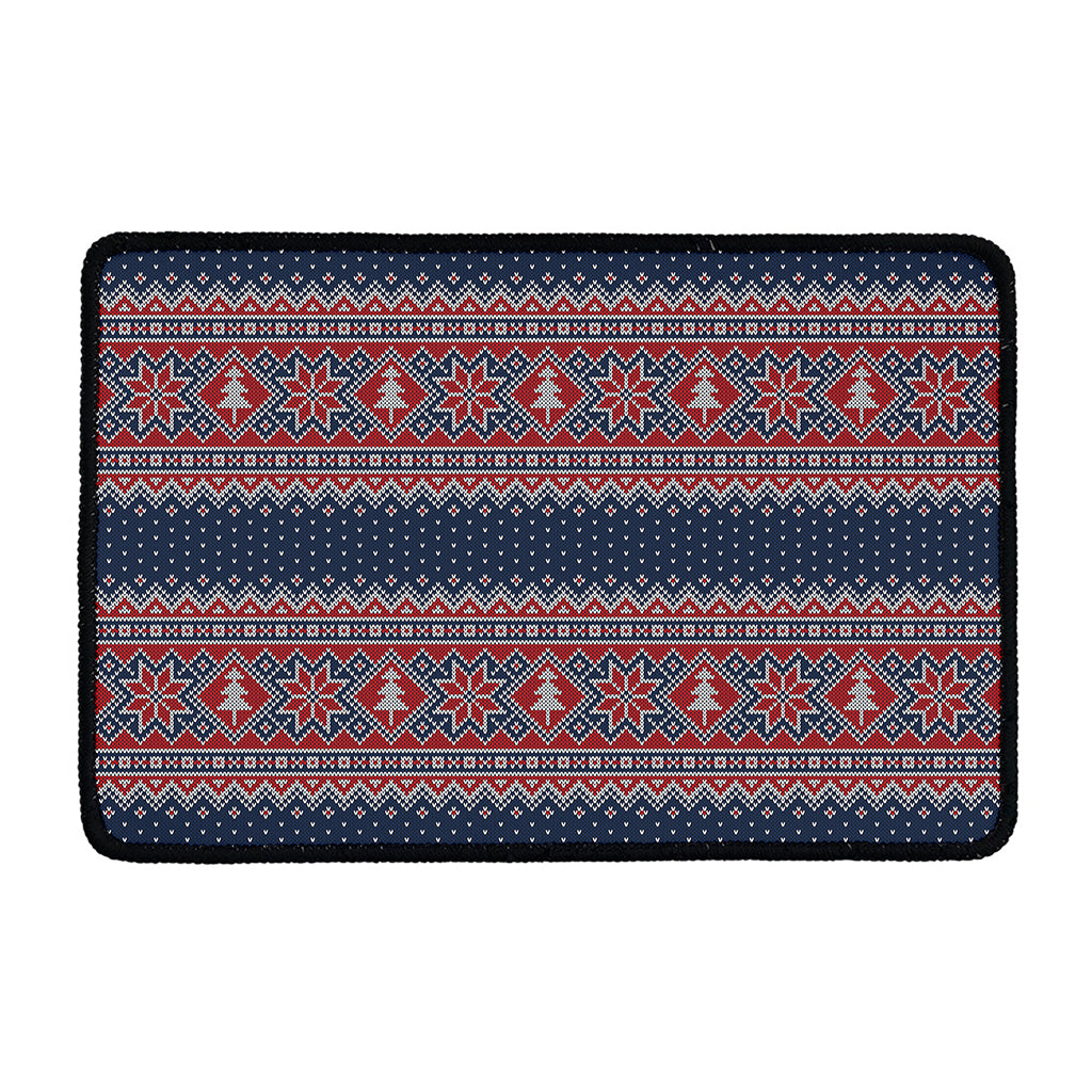 Winter Holiday Knitted Pattern Print Kitchen Mat