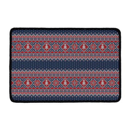 Winter Holiday Knitted Pattern Print Kitchen Mat