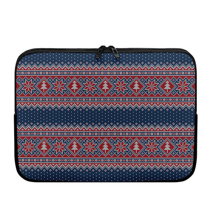 Winter Holiday Knitted Pattern Print Laptop Sleeve