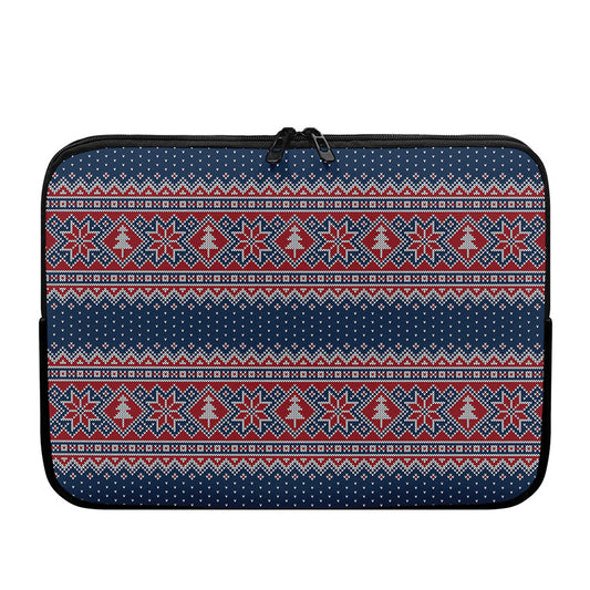 Winter Holiday Knitted Pattern Print Laptop Sleeve
