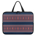 Winter Holiday Knitted Pattern Print Laptop Sleeve With Handle