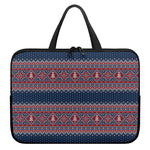 Winter Holiday Knitted Pattern Print Laptop Sleeve With Handle