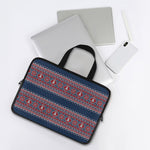 Winter Holiday Knitted Pattern Print Laptop Sleeve With Handle