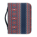 Winter Holiday Knitted Pattern Print Leather Bible Cover