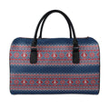 Winter Holiday Knitted Pattern Print Leather Duffel Bag