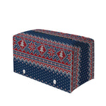 Winter Holiday Knitted Pattern Print Leather Tissue Box Cover