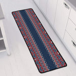 Winter Holiday Knitted Pattern Print Long Kitchen Mat