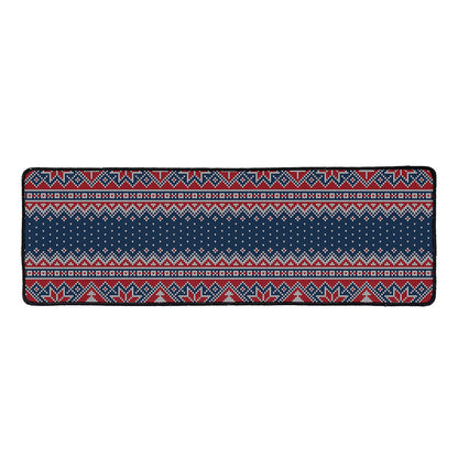 Winter Holiday Knitted Pattern Print Long Kitchen Mat