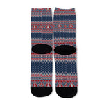 Winter Holiday Knitted Pattern Print Long Socks