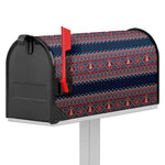 Winter Holiday Knitted Pattern Print Mailbox Cover