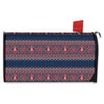 Winter Holiday Knitted Pattern Print Mailbox Cover