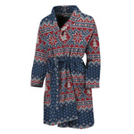 Winter Holiday Knitted Pattern Print Men's Bathrobe
