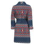 Winter Holiday Knitted Pattern Print Men's Bathrobe