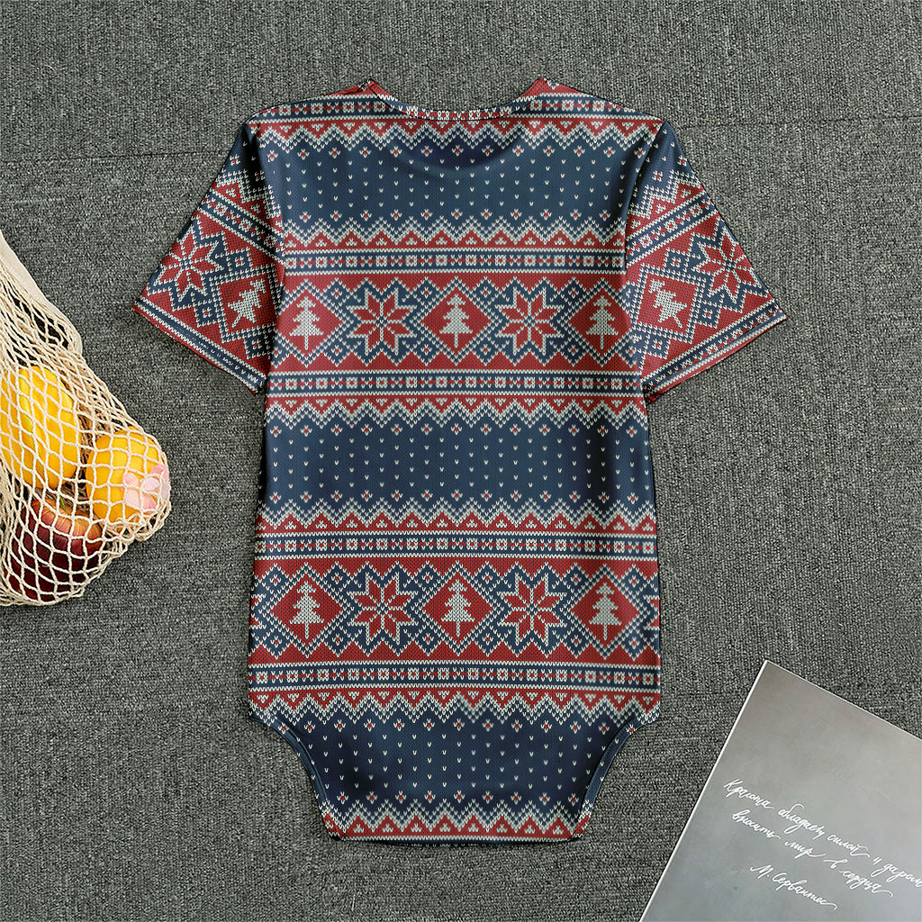 Winter Holiday Knitted Pattern Print Men's Bodysuit