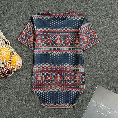 Winter Holiday Knitted Pattern Print Men's Bodysuit
