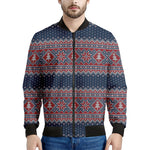 Winter Holiday Knitted Pattern Print Men's Bomber Jacket