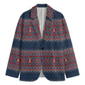 Winter Holiday Knitted Pattern Print Men's Cotton Blazer