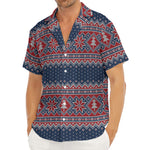 Winter Holiday Knitted Pattern Print Men's Deep V-Neck Shirt