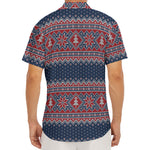 Winter Holiday Knitted Pattern Print Men's Deep V-Neck Shirt