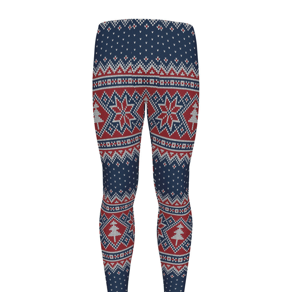 Winter Holiday Knitted Pattern Print Men's leggings